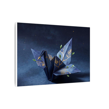 Kintsugi Paper Fold in Moonlight | Crackle Gold Canvas Art