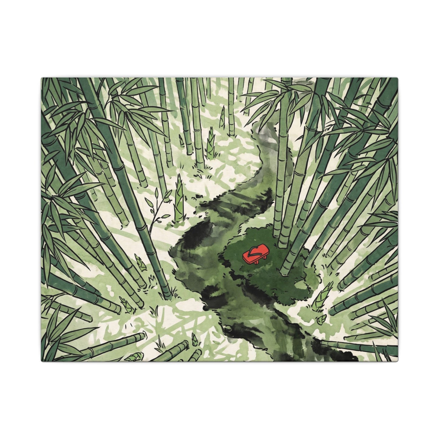 Peaceful Bamboo Grove Canvas Art - Ukiyo E Inspired Zen