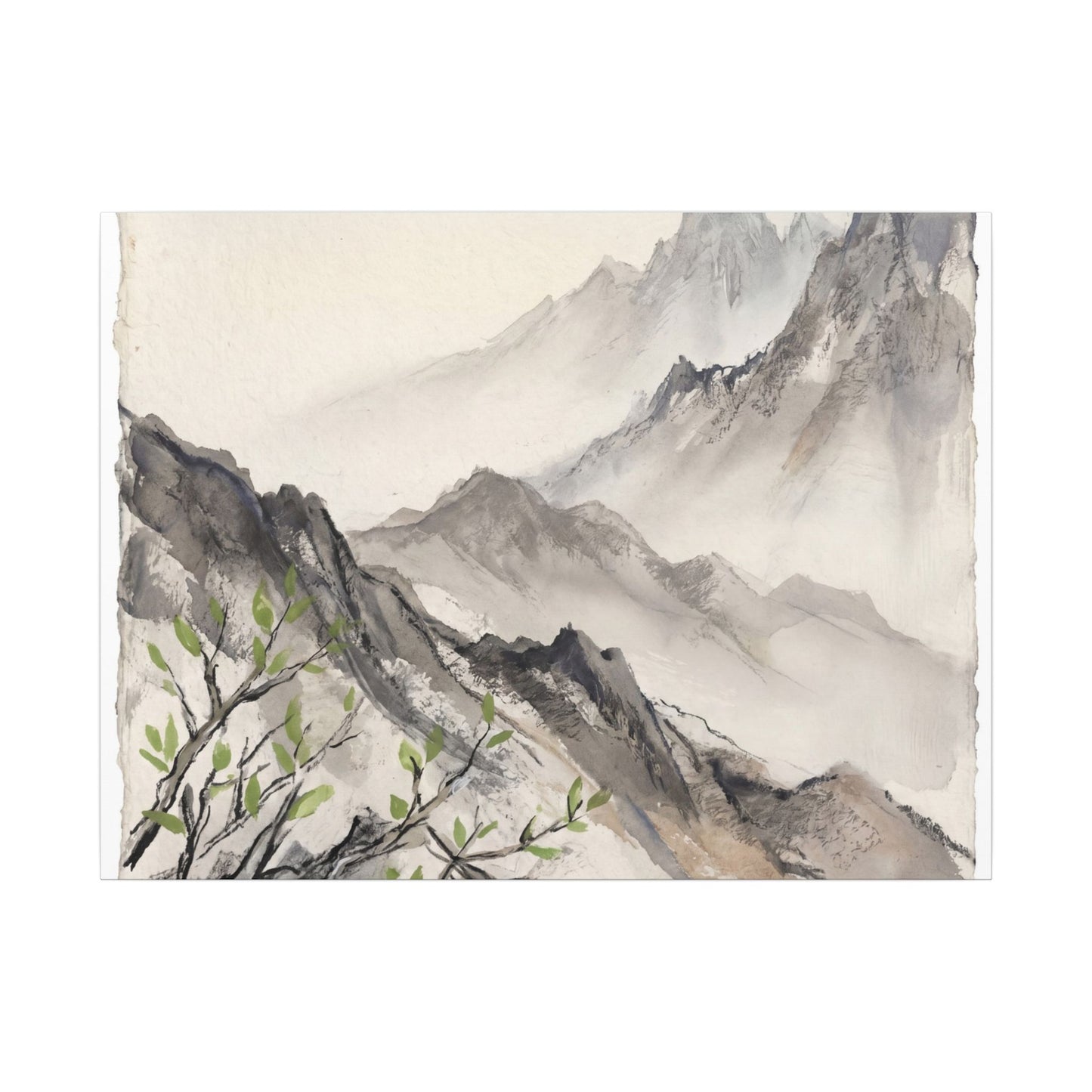 Spring Mountain Mist Texture Canvas Art | Warm Decor