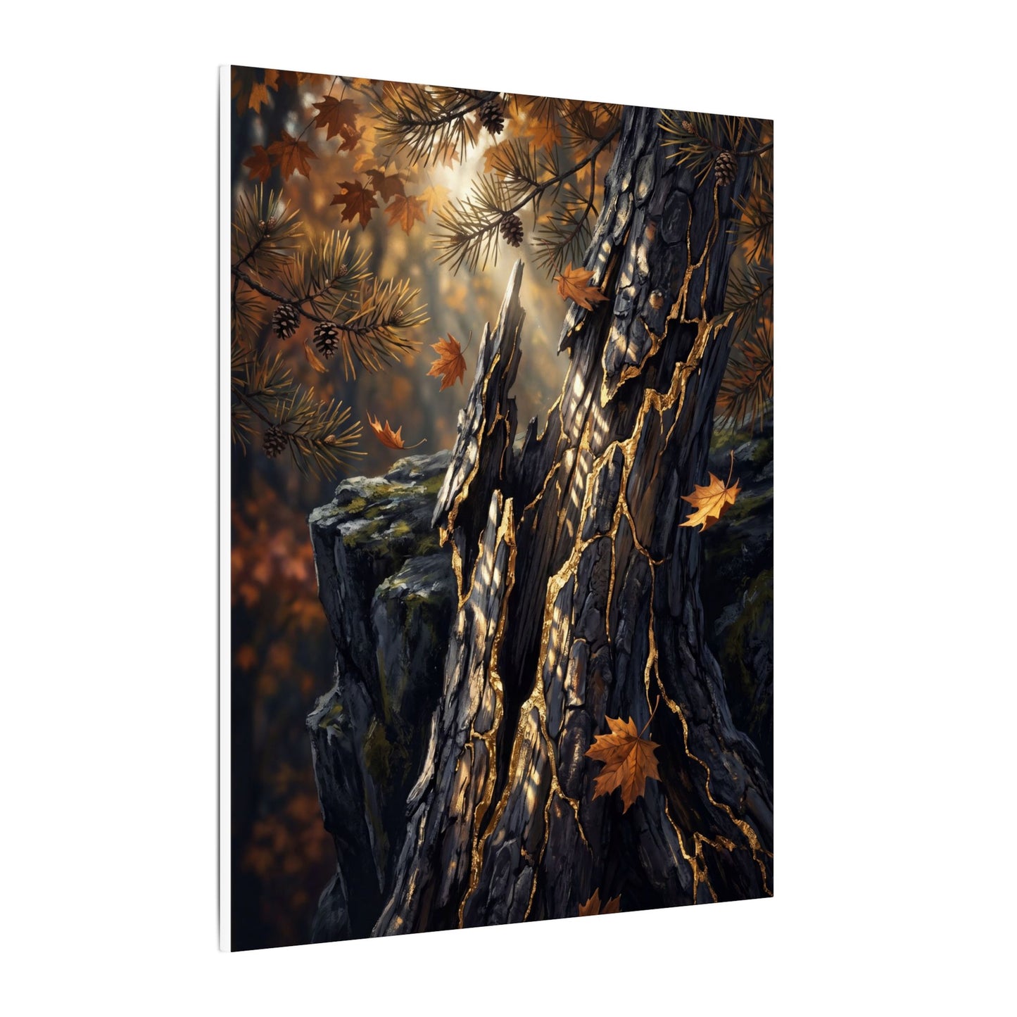 Pine Tree Autumn Canvas Art | Kintsugi Beautiful Design