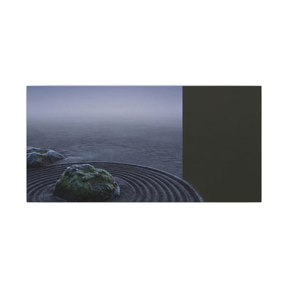 Ma Rock Garden Canvas Art - Dark Japandi Moody Minimal