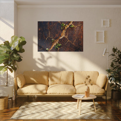 Rust Patina Spring Canvas Art | Kintsugi Resilient Design