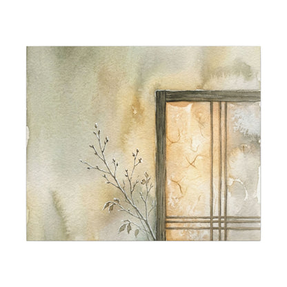 Ma Shoji Screen Canvas Art - Japandi Watercolor