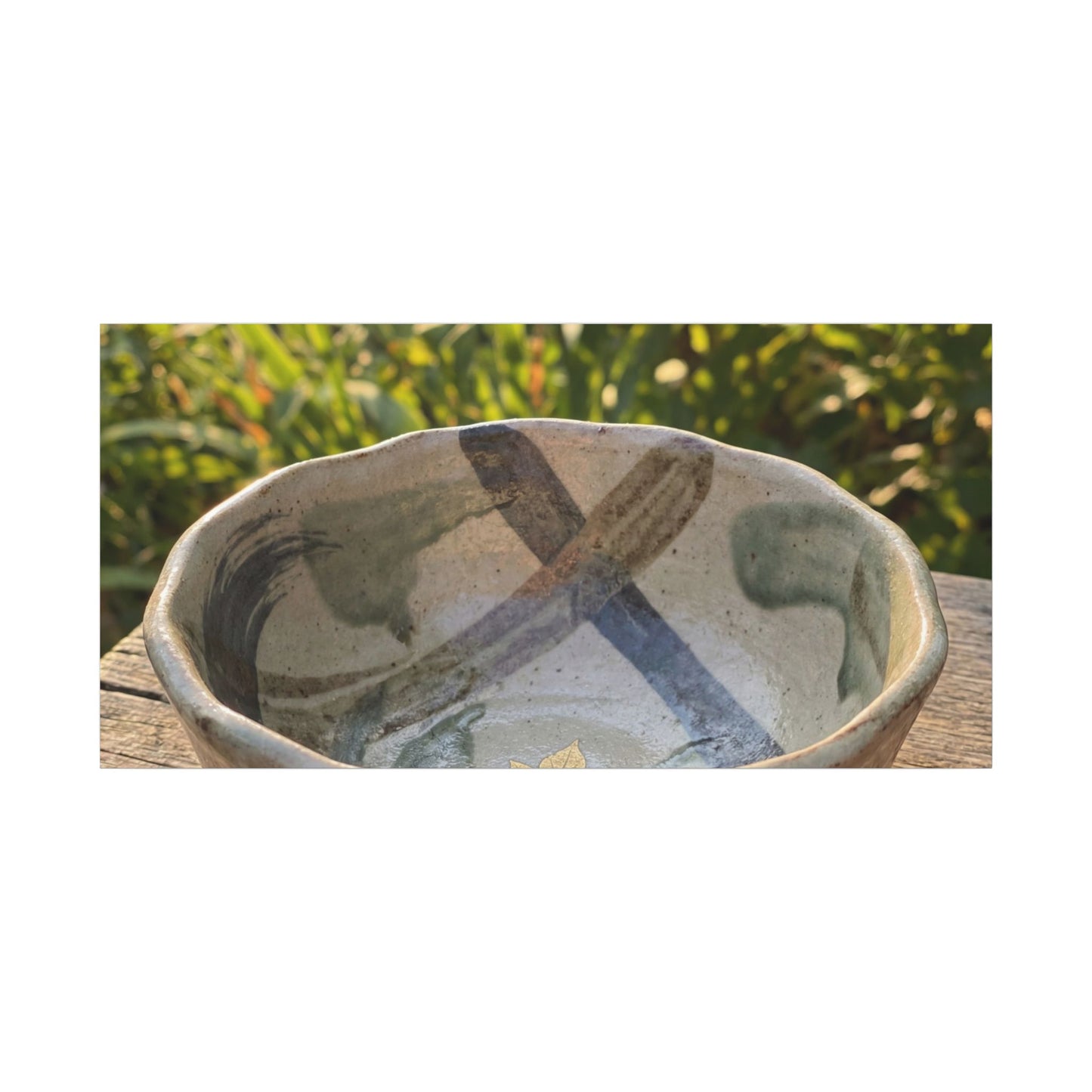 Earthy Ceramic Bowl Canvas Art - Japanese Pattern Japandi