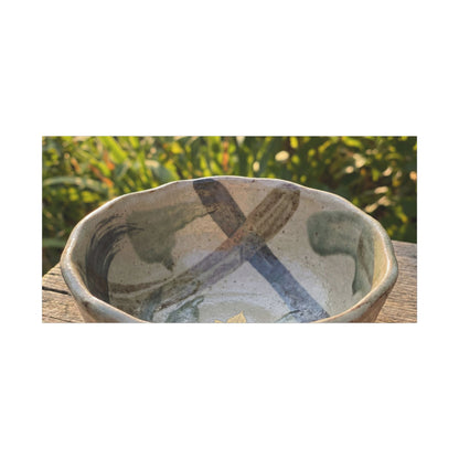 Earthy Ceramic Bowl Canvas Art - Japanese Pattern Japandi