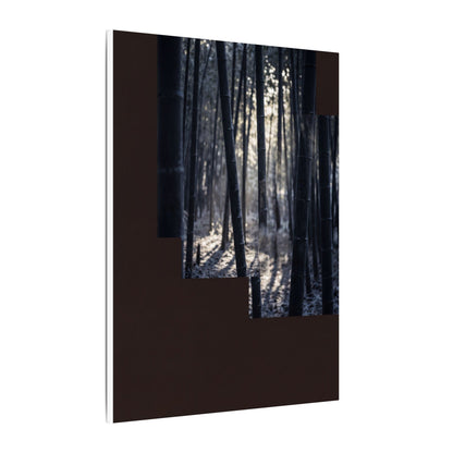 Bamboo Grove Canvas Art | Winter Dark Japandi Moody Minimal Art