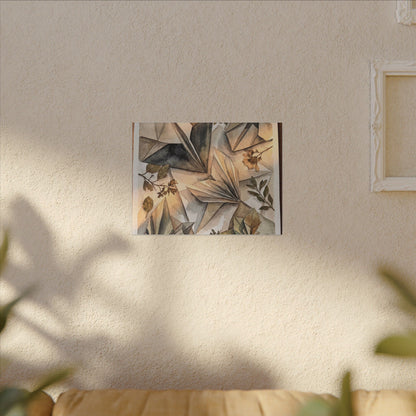 Golden Hour Paper Fold Canvas Art - Japandi Seijaku