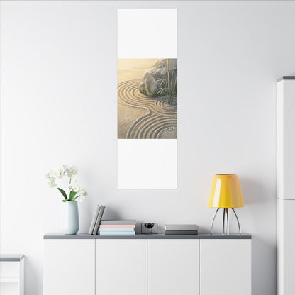 Rock Garden Winter Canvas Art | Zen Peaceful Design