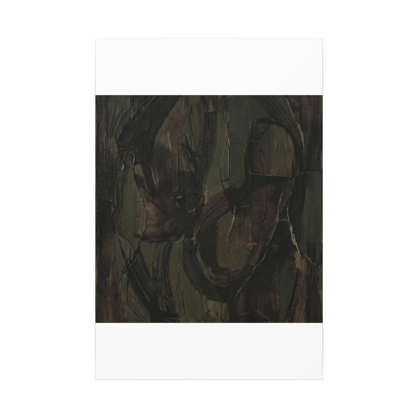 Mixed Media Dark Japandi Textured Canvas Art