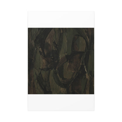 Mixed Media Dark Japandi Textured Canvas Art