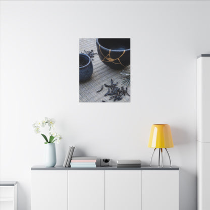 Kintsugi Tea Ceremony in Overcast | Gold Vein Canvas Art