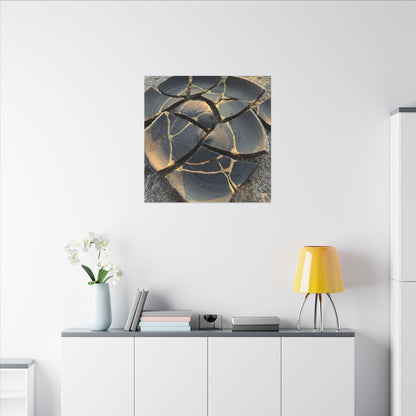 Broken Pottery Winter Canvas Art | Kintsugi Resilient Design
