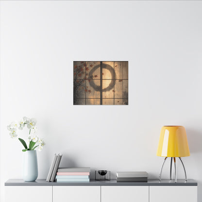 Shoji Screen Texture Canvas Art | Earthy Japandi Art