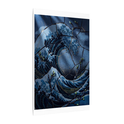 Ocean Wave Spring Canvas Art | Kintsugi Artful Design