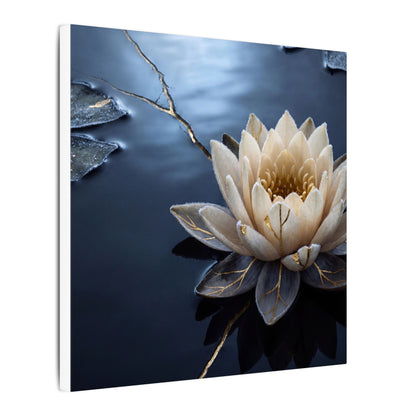 Beautiful Lotus Flower Canvas Art - Gold Vein Kintsugi