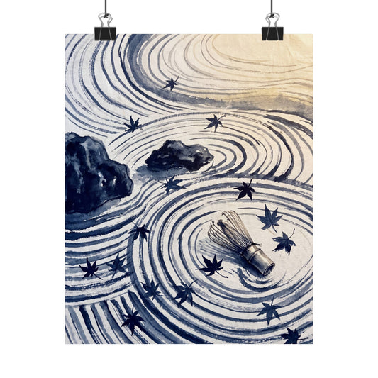 Datsuzoku Rock Garden Wall Art Print - Zen Sumi E