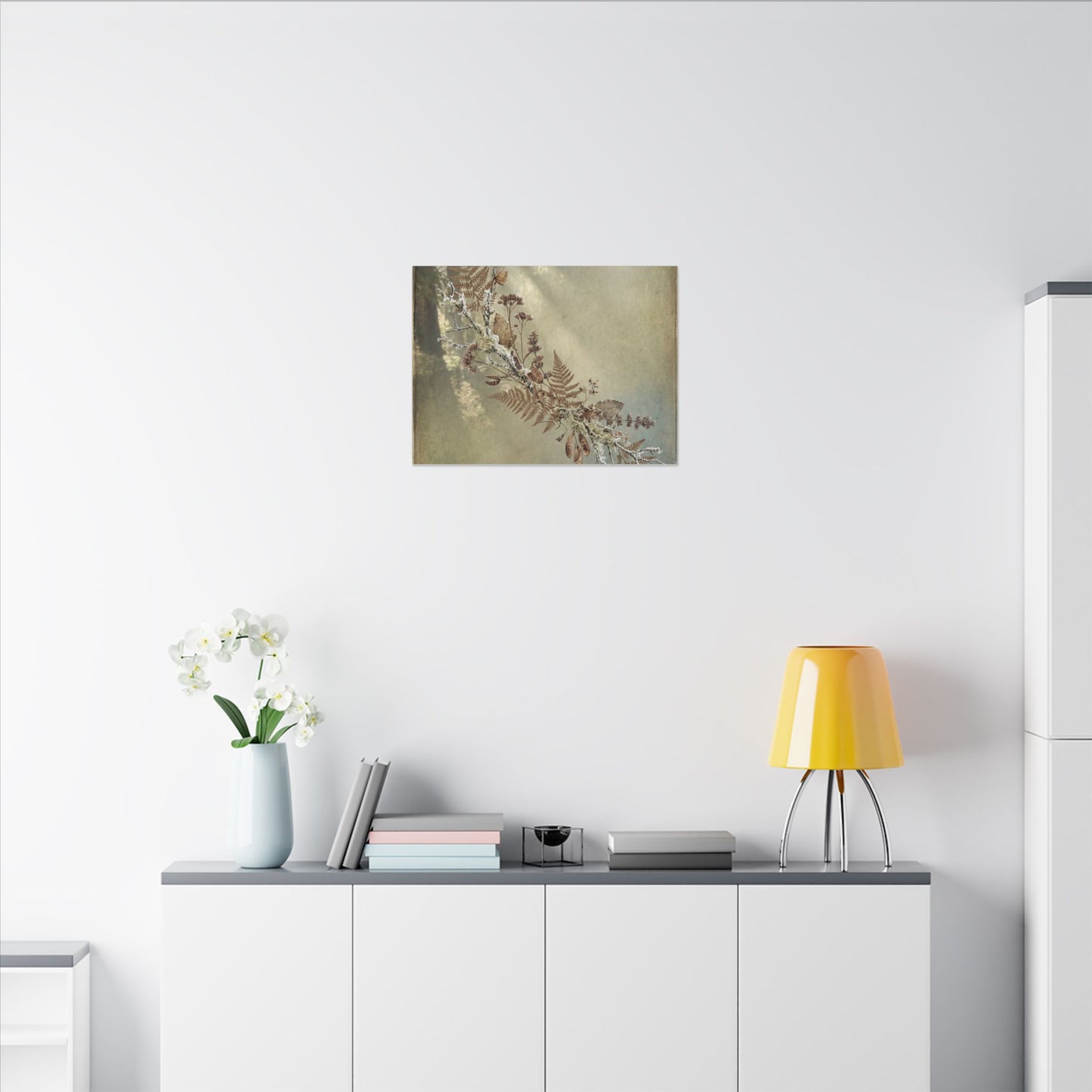 Winter Dried Flowers Forest Whimsy Canvas Art | Earthy Decor