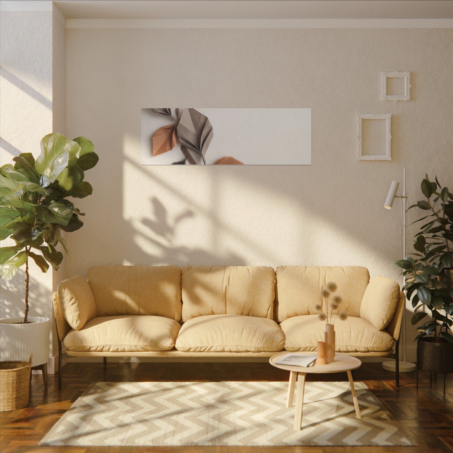Paper Fold Autumn Canvas Art | Japandi Earthy Design