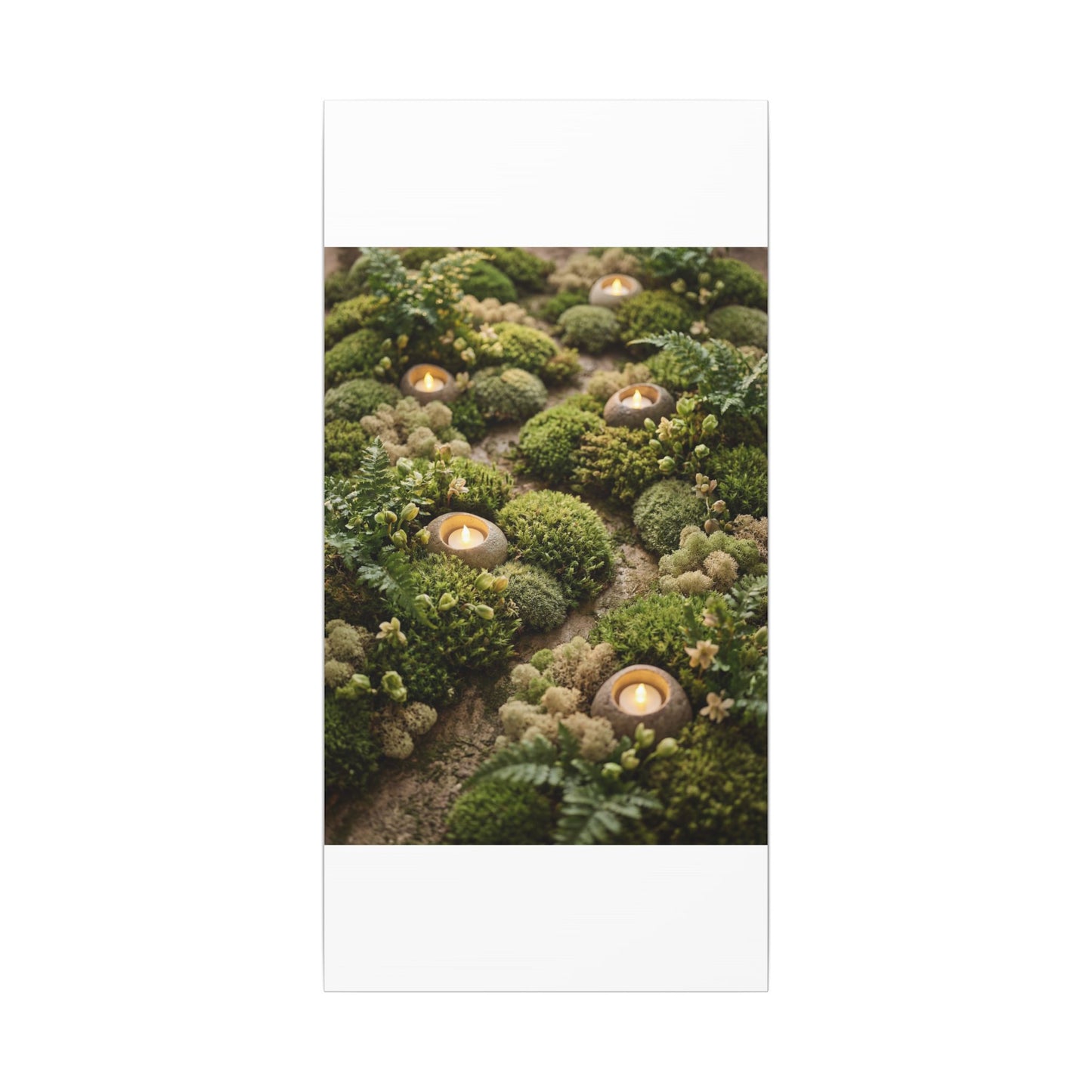 Moss Close Up Japanese Pattern Canvas Art | Neutral Japandi Art