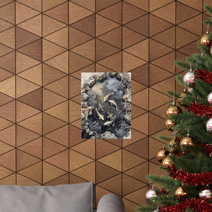 Golden Hour Koi Pond Wall Art Print - Japandi Fukinsei