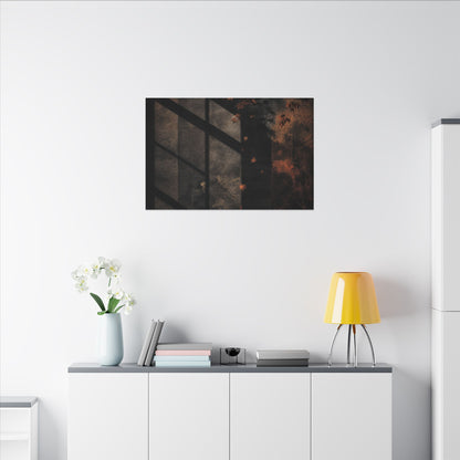 Sophisticated Shadow Play Canvas Art - Dark Texture Dark Japandi