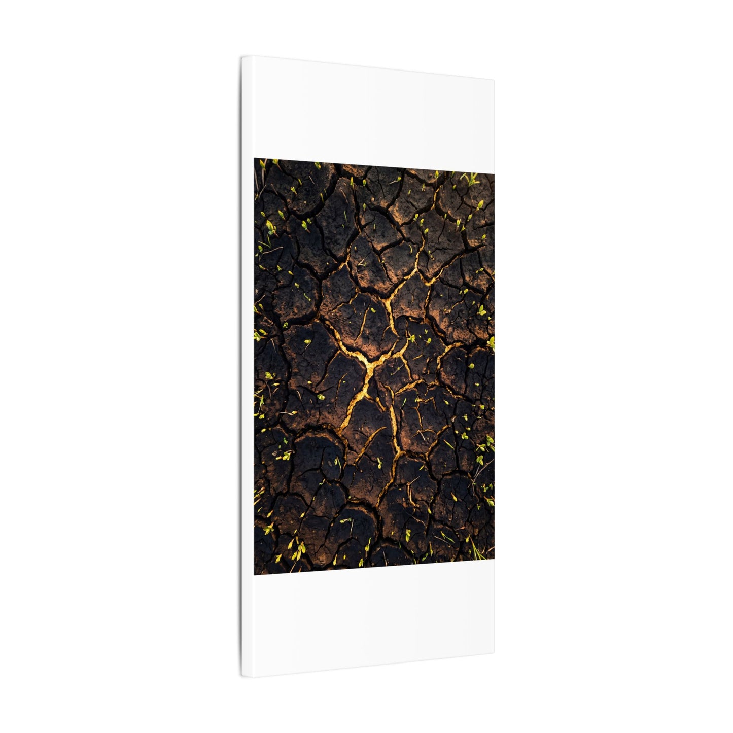 Cracked Earth Moody Minimal Canvas Art | Sophisticated Dark Japandi Art