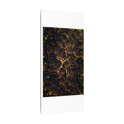 Cracked Earth Moody Minimal Canvas Art | Sophisticated Dark Japandi Art