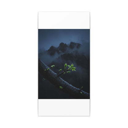 Moonlight Mountain Mist Canvas Art - Dark Japandi Kanso