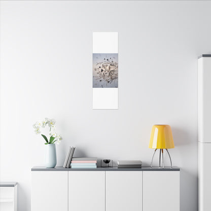 Elegant Dried Flowers Canvas Art - Japanese Pattern Japandi
