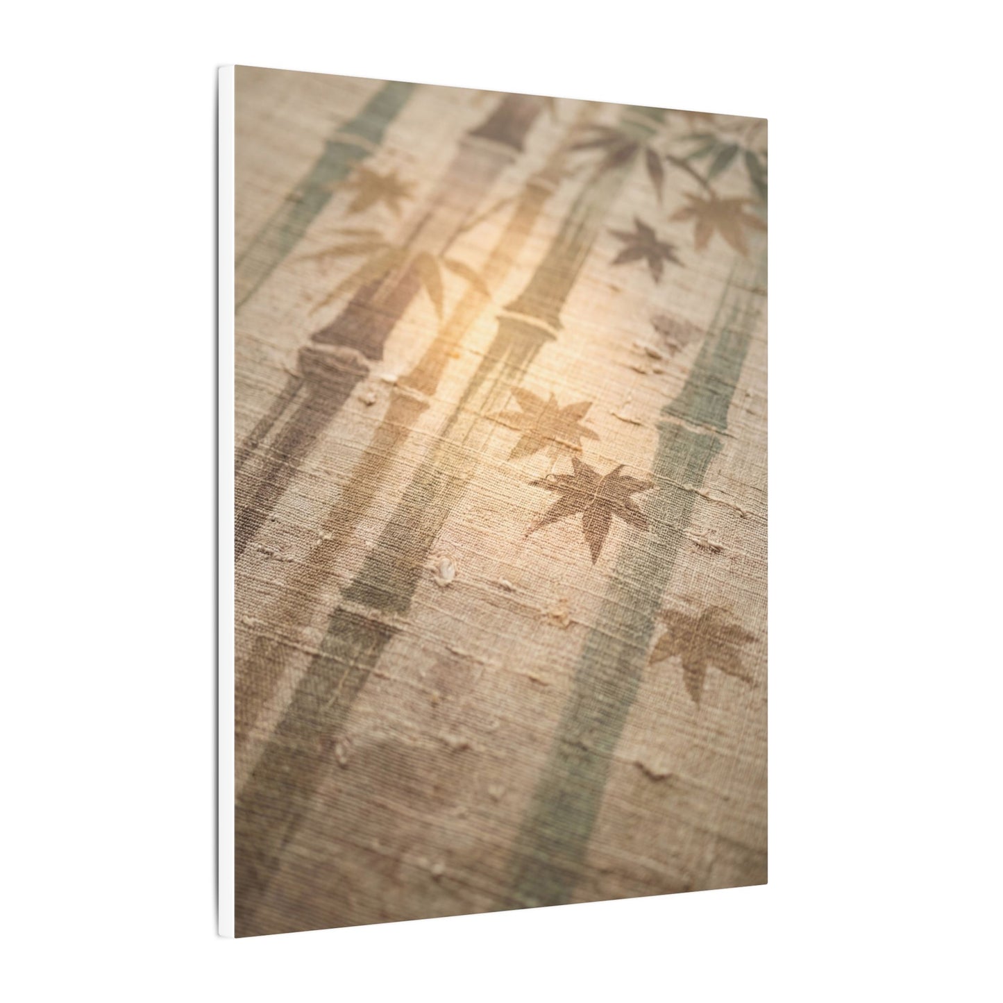 Autumn Bamboo Grove Japanese Pattern Canvas Art | Neutral Decor