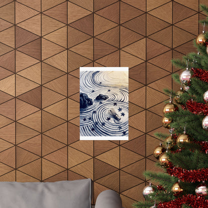 Datsuzoku Rock Garden Wall Art Print - Zen Sumi E
