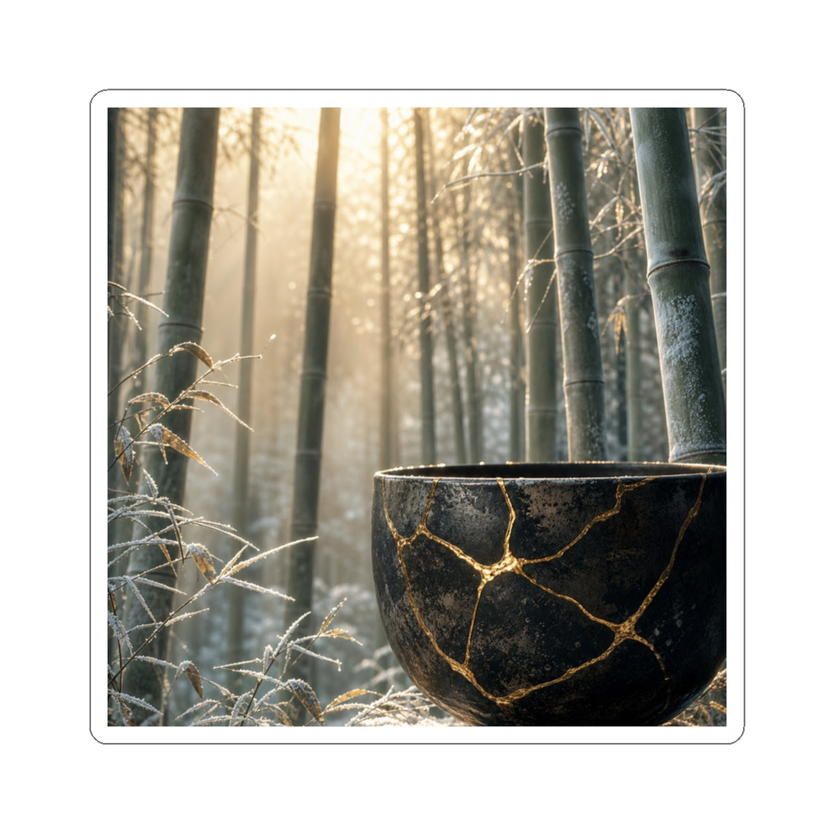 Bamboo Grove Gold Repair Sticker | Beautiful Kintsugi Art