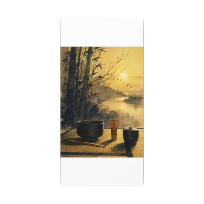 Tea Ceremony Sumi E Canvas Art | Contemplative Zen Art