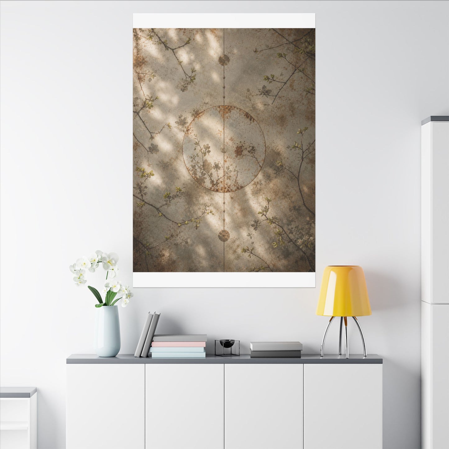 Japandi Rust Patina in Dappled | Japanese Pattern Canvas Art
