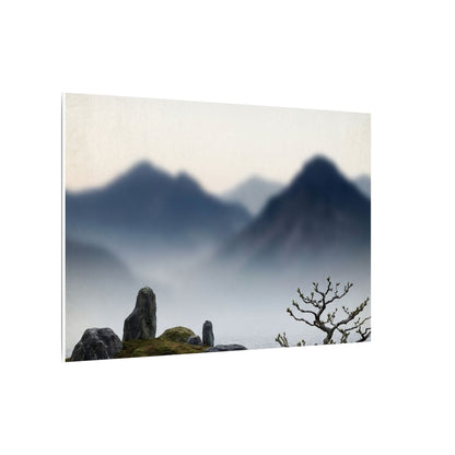 Mountain Mist Karesansui Canvas Art | Contemplative Zen Art