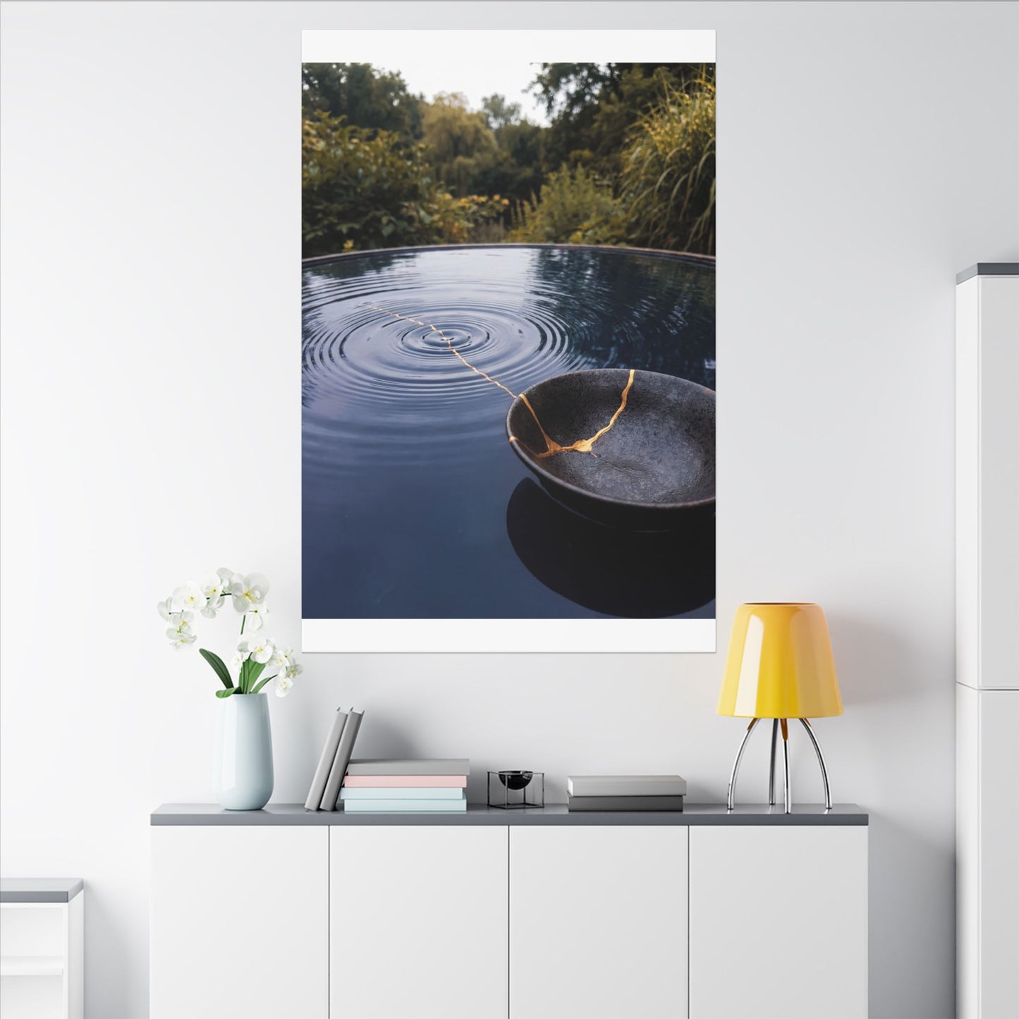 Kintsugi Water Ripple in Overcast | Broken Beauty Canvas Art
