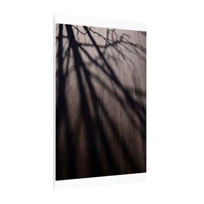 Dark Japandi Shadow Play in Dawn | Moody Minimal Canvas Art