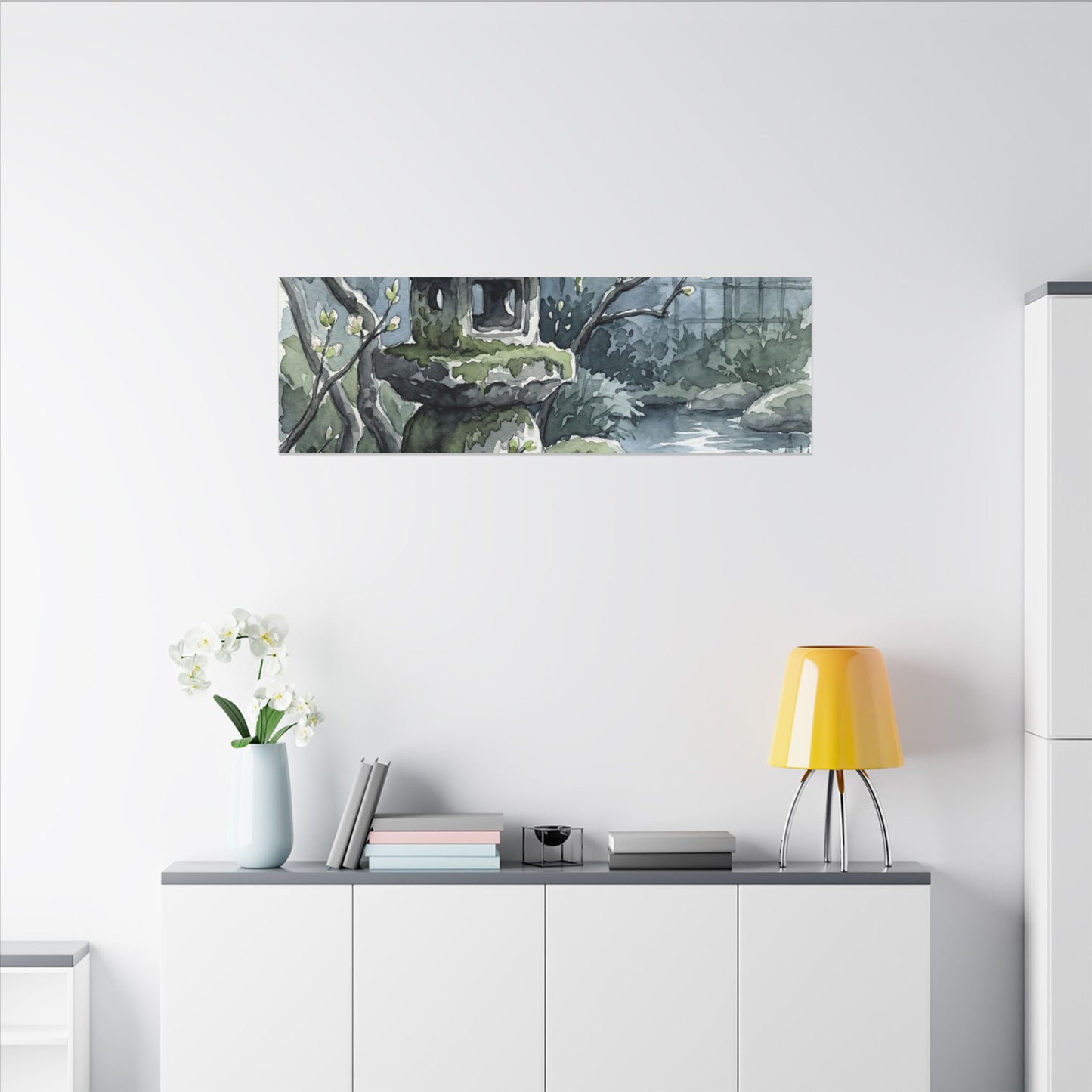 Moonlight Stone Lantern Canvas Art - Japandi Seijaku