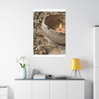 Kanso Ceramic Bowl Canvas Art - Japandi Watercolor