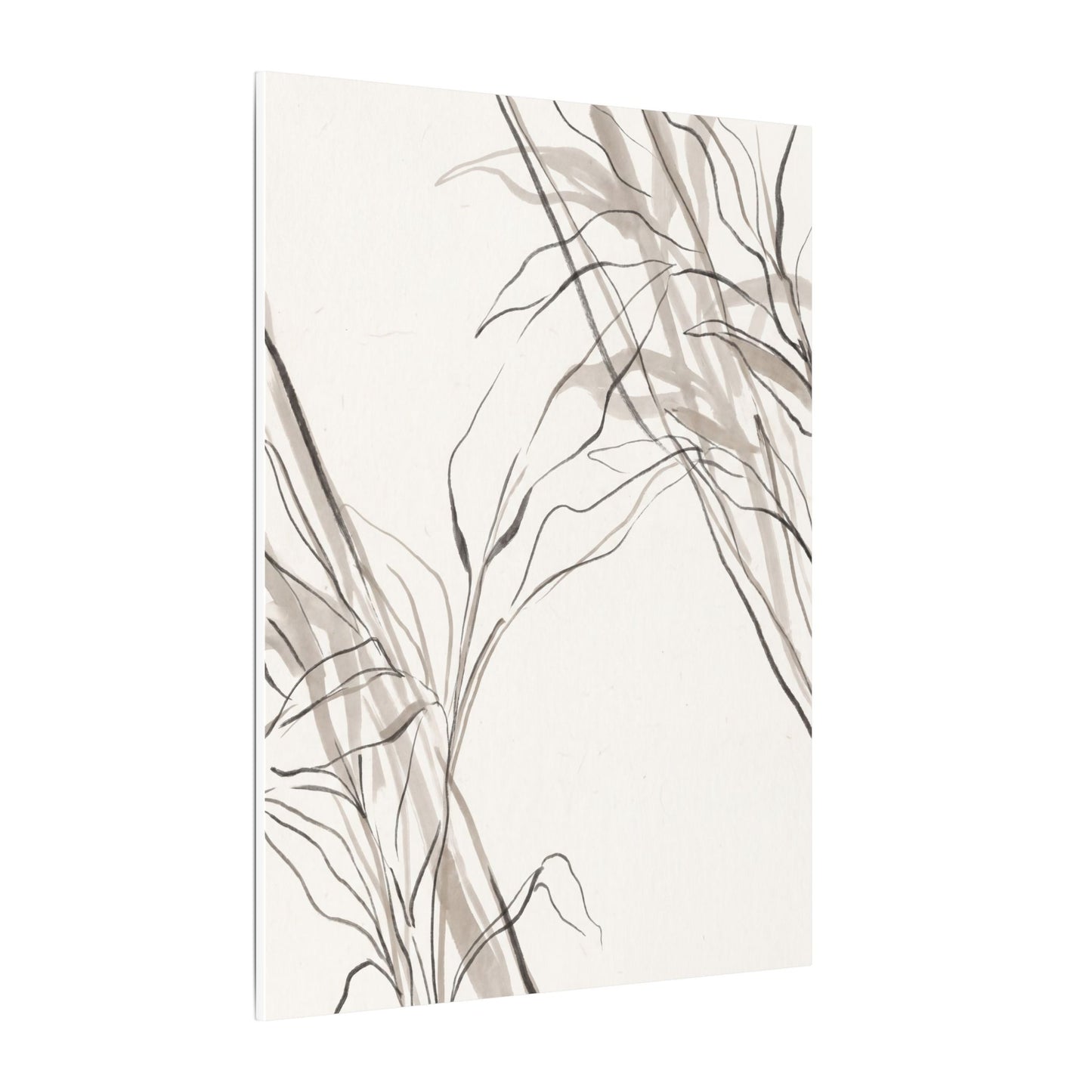 Neutral Shoji Screen Canvas Art - Minimal Line Japandi
