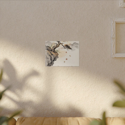 Peaceful Pine Tree Canvas Art - Sumi E Zen