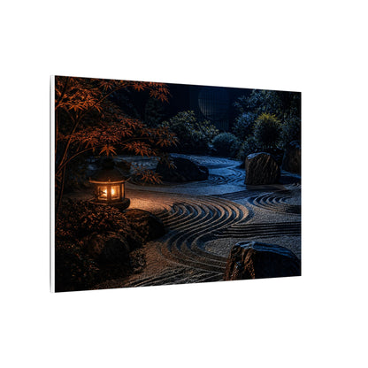 Summer Rock Garden Shadow Zen Canvas Art | Moody Decor