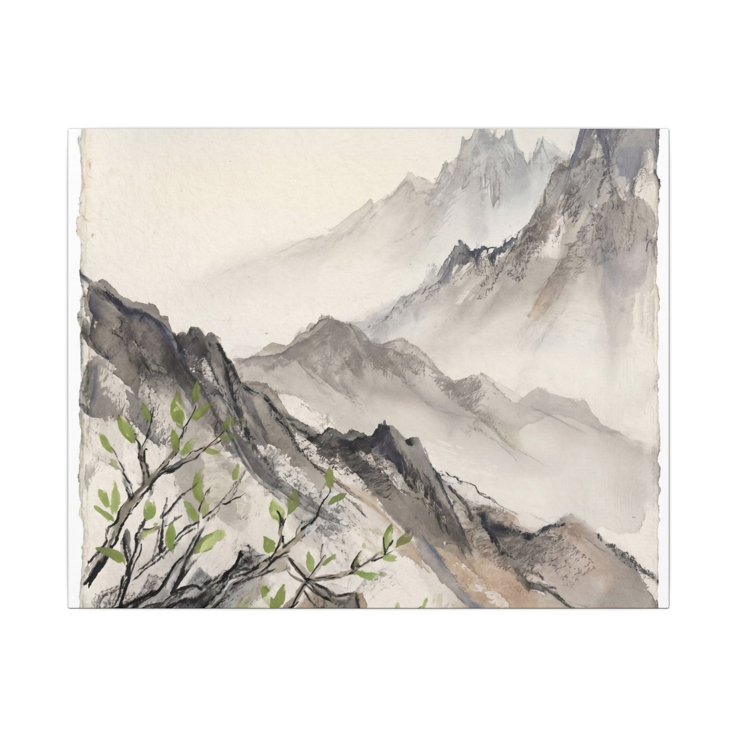 Spring Mountain Mist Texture Canvas Art | Warm Decor
