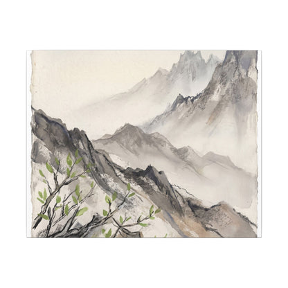Spring Mountain Mist Texture Canvas Art | Warm Decor