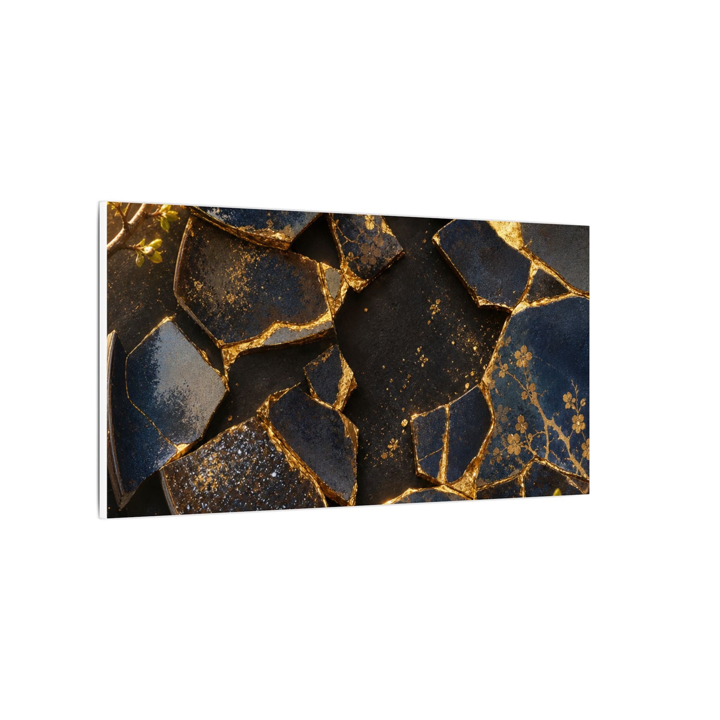 Golden Hour Broken Pottery Canvas Art - Kintsugi Ma