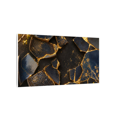 Golden Hour Broken Pottery Canvas Art - Kintsugi Ma