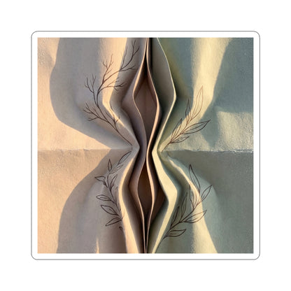 Paper Fold Minimal Line Sticker | Earthy Japandi Art