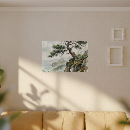Pine Tree Spring Canvas Art | Japandi Neutral Design