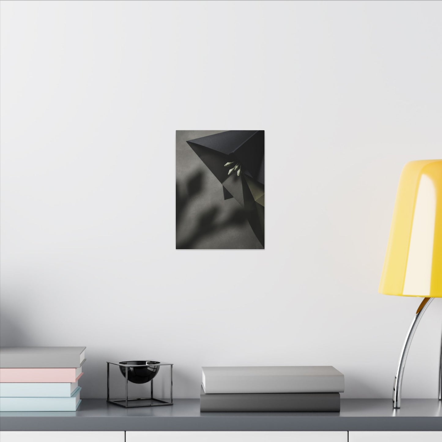 Paper Fold Moody Minimal Canvas Art | Luxurious Dark Japandi Art
