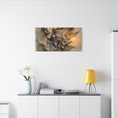 Dried Flowers Texture Canvas Art | Warm Japandi Art